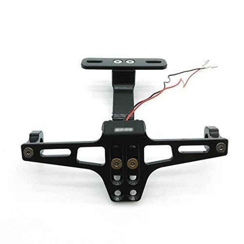 RA Accessories CNC Adjustable Tail Tidy with Number Plate Holder with LED for Yamaha R15 V3 (Black)