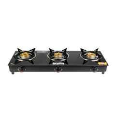 Suryaviva Photon X 3 Burner Cast Iron Toughened Glass Top Gas Stove, SVP03