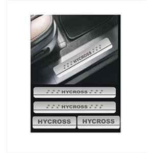 SureStrive 4 Pcs Stainless Steel Silver Footstep Sill Plate Set without LED for Toyota Innova Hycross All Model