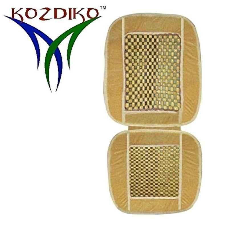 Kozdiko Wooden Bead Seat with Beige Velvet Border for Mitsubishi Cedia