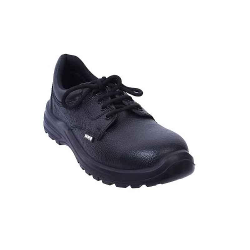 Coffer Safety CS-1045H Leather Steel Toe Black Work Safety Shoes, Size: 9
