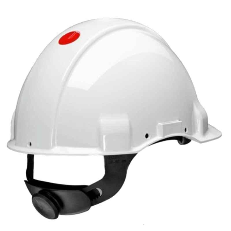 3M G3000 White Ratchet Safety Helmet with Pin-Lock Suspension