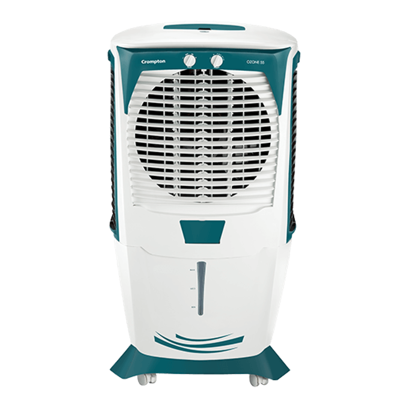 Crompton Ozone 55L White & Turquoise Desert Air Cooler with Honeycomb Pads, ACGC-DAC555