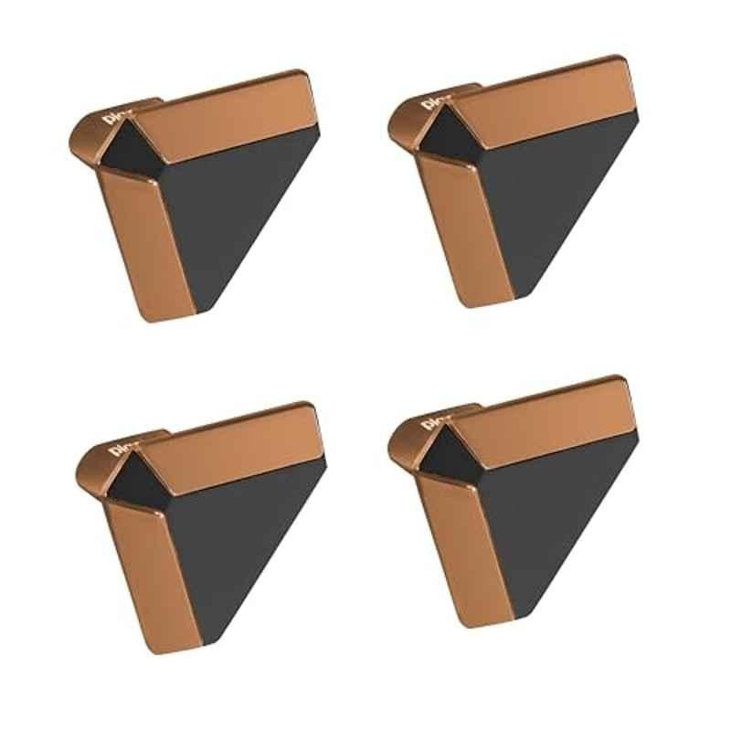 Plantex Knobs for Drawer/Drawer Knobs/Triangle Knob for Cabinets/Drawer Handle/Pull-Push Knob for Kitchen/Bedroom Drawers (Pack of 4) SH-431, Rose Gold & Grey