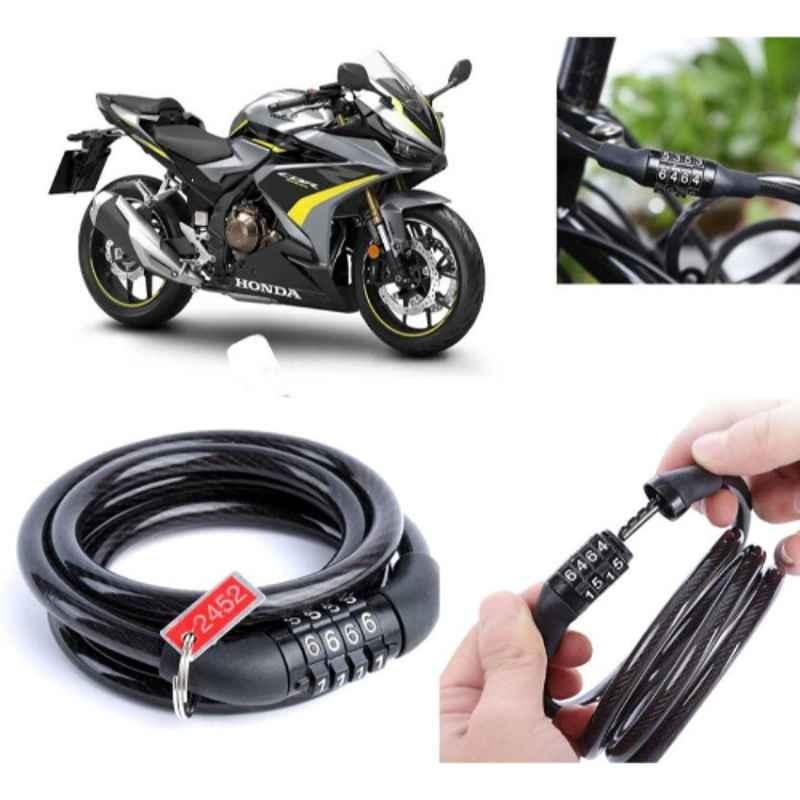 Auto Pearl PVC & Plastic Black Combination Cable Lock for CBR500R, 748