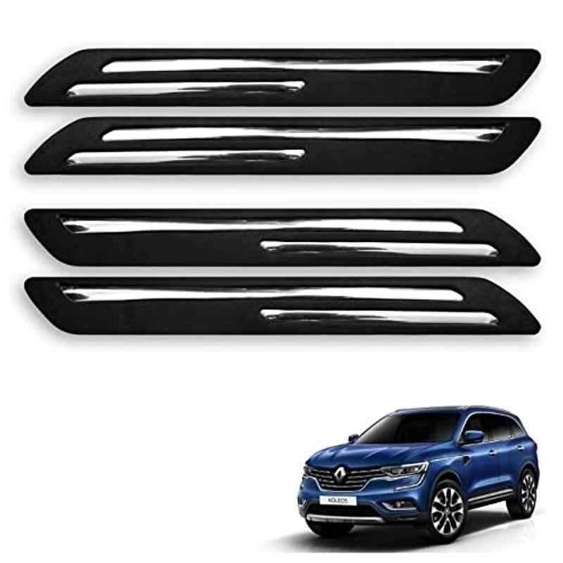 Kozdiko 4 Pcs Rubber Black Double Chrome Strips Car Bumper Protector Guard Set for Renault Koleos
