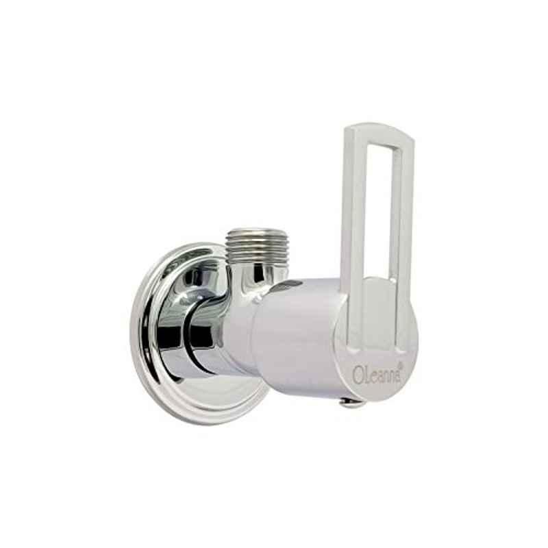 Oleanna OBFKR02 Brass Silver Chrome Finish Angle Cock with Wall Flange
