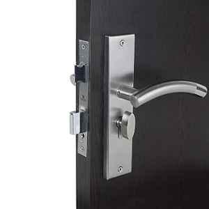 Handle Waala MG1101-CYS 8 inch 60mm Stainless Steel Silver Cylindrical Plate One Side Key Mortise Door Lock Set