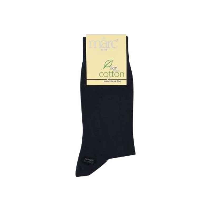 Marc Vintage Navy Blue Cotton Spandex Plain Socks for Men, 1098-00N