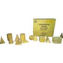 WKM 12 Pcs Wooden Natural Finish Geometrical Shape Figure Model Set, KTBR102