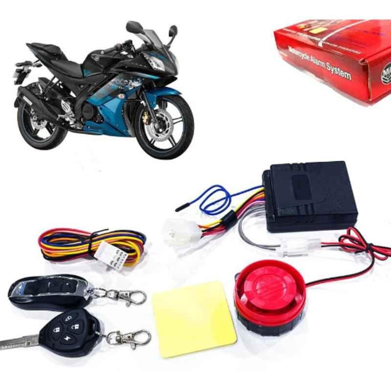 Auto Pearl 12V Black Two-Way Anti Theft Motorcycle Alarm Kit with 2 Pcs Remote for YZF R15 V3 Moto GP Edition BS6
