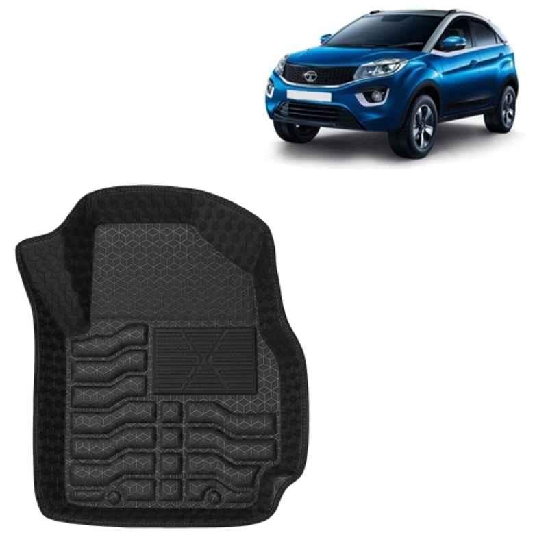Kingsway 3 Pcs Premium 4.5D 100% Waterproof Tray Shape PVC Black Car Floor Mat Set for Tata Nexon Automatic 2017 to 2019 All Model