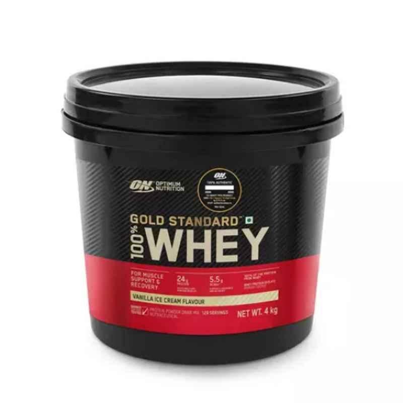 Optimum Nutrition Gold Standard 4kg Vanilla Ice Cream Whey Protein Powder