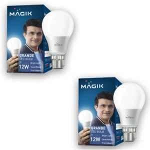 Magik Grande 12W 6500K B22 Cool White LED Bulb (Pack of 4), LUGR012CP4171E4