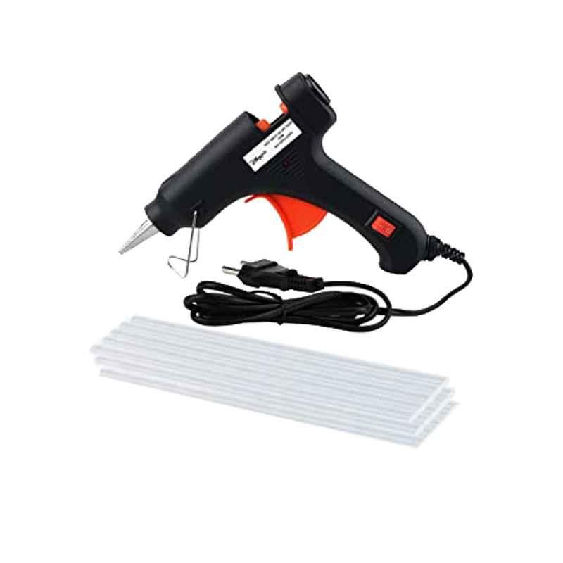 Hillgrove Electronic Mini 20W Black Small Hot Gum Glue Gun With 15 Pcs Hot Melt Glue Stick Set