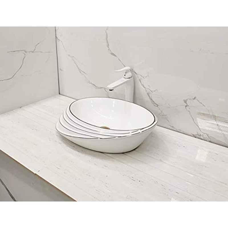 Bassino Art 59.29x46.6x25.7cm Ceramic White Wash Basin, NC_572