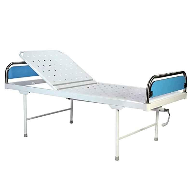 VMS VSB3002 Mild Steel White Pateint Bed with Stainless Steel Head & Foot Boards