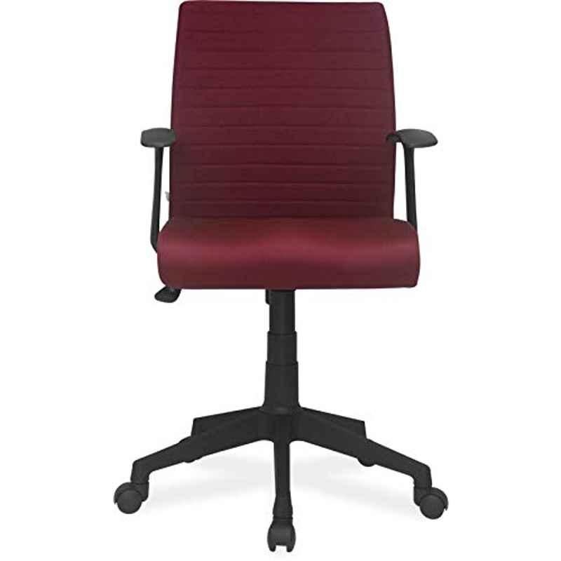 KDF Mart Upholstery Fabric Red Medium Back Adjustable Executive Swivel Chair with Back Support, MIS125
