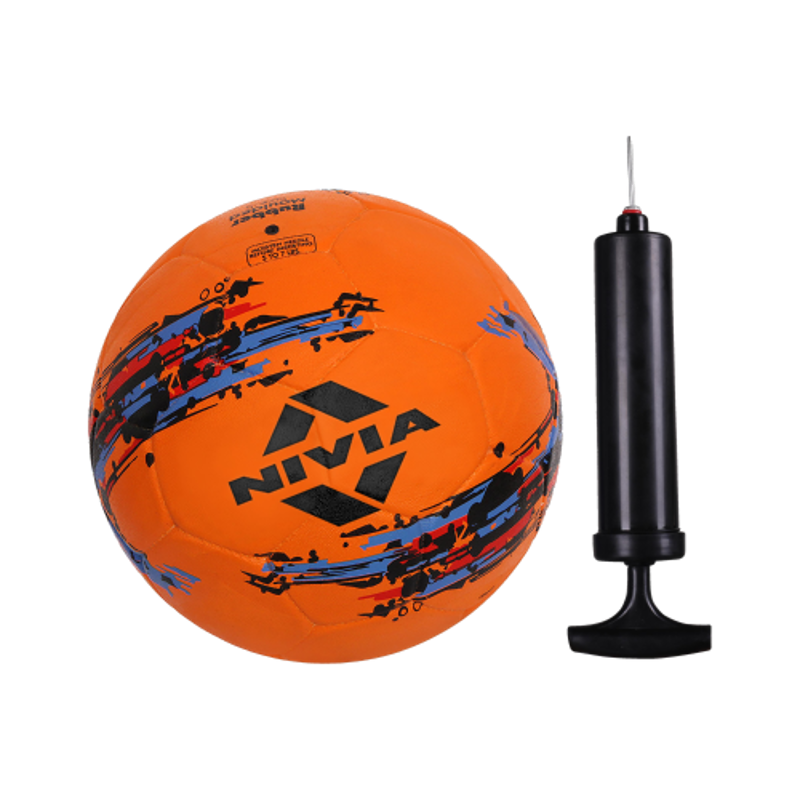 Nivia Storm Orange & Black Football with Pump, Size: 5