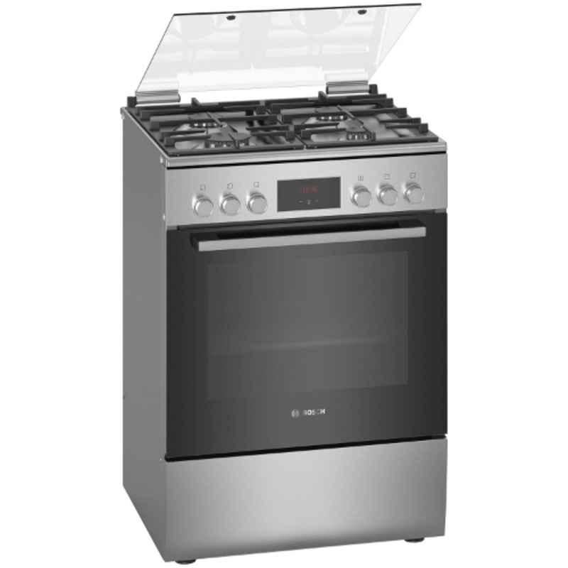 Bosch 66L 4 Burner Stainless Steel Gas Cooker, HXQ38AE50M