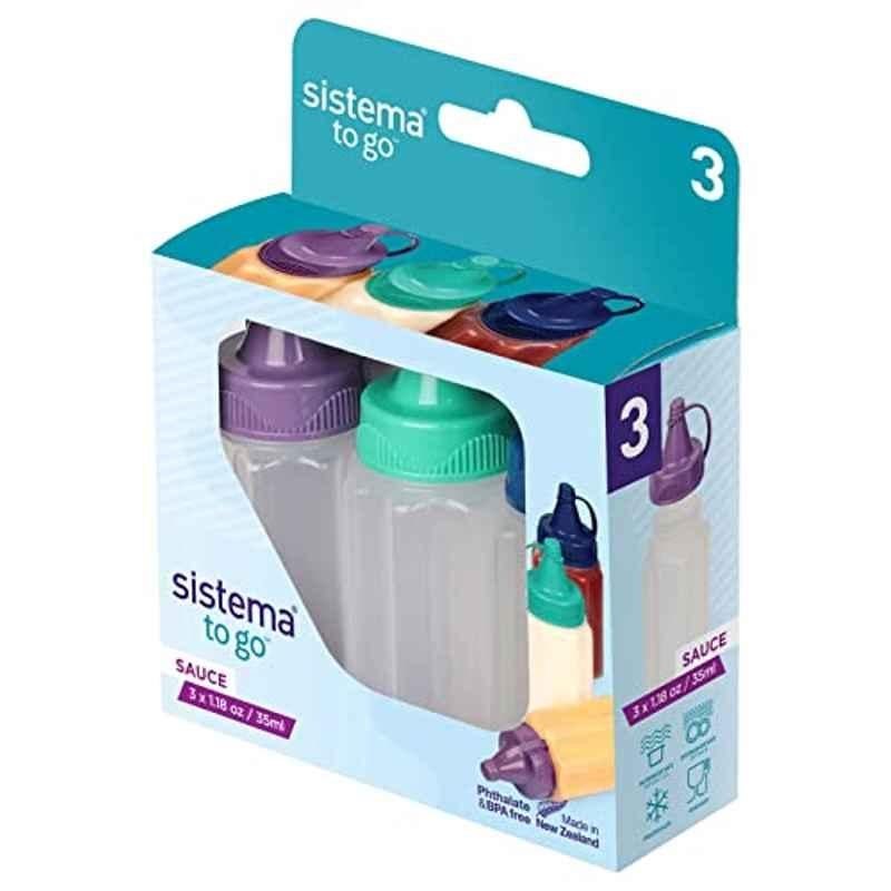 Sistema 35ml Assorted Sauce Containers, 9414202214751 (Pack of 3)