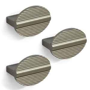 Plantex Knobs for Drawers/Round Drawer Knobs for Cabinets/Pull-Push Knobs for Kitchen/Bedroom Drawer (Pack of 3) Satin