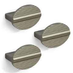 Plantex Knobs for Drawers/Round Drawer Knobs for Cabinets/Pull-Push Knobs for Kitchen/Bedroom Drawer (Pack of 3) Satin