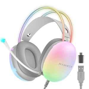 Hammer Blaze Cyan Wired Gaming Headphone with 50mm Driver, 2m USB Cable & Full RGB Lights