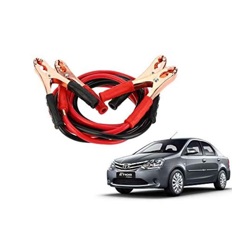 Kozdiko 7.5ft Copper Core Red & Black Heavy Duty Car Battery Booster Cable for Toyota Etios