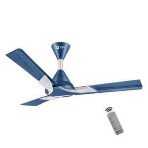 Orient Wendy 35W 3 Blade Azure Blue & Silver Ceiling Fan with Remote Control, 2134841218411, Sweep: 1200 mm