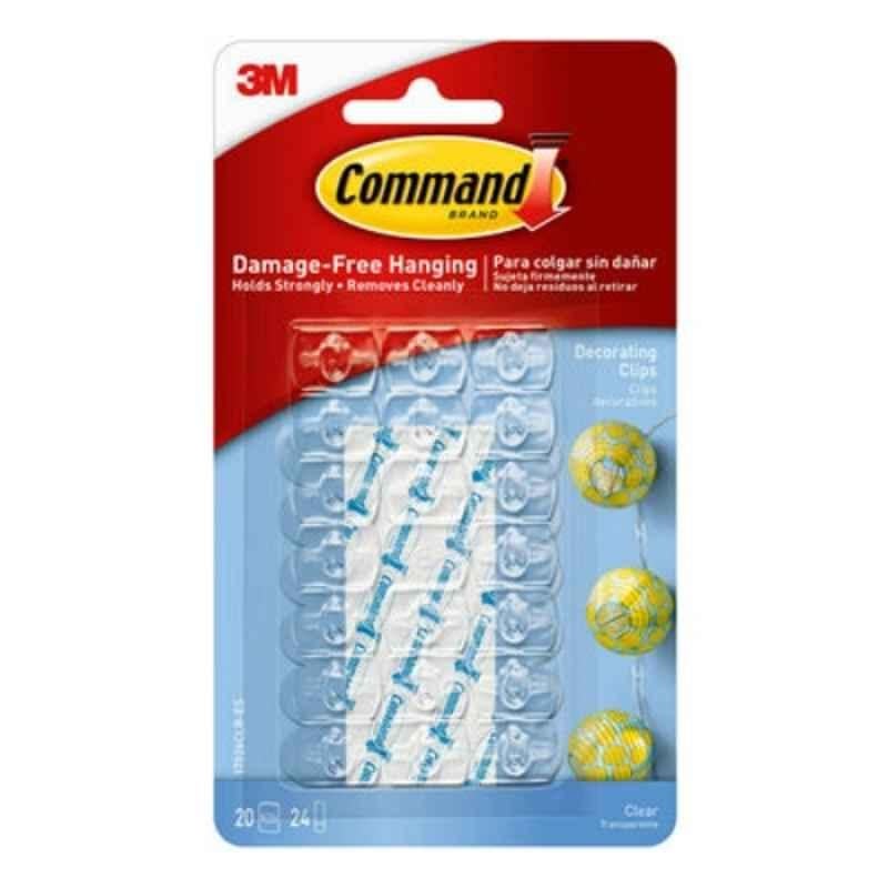 3M Command Mini Clear Decorating Clips with Strips, 17026CLR-ES
