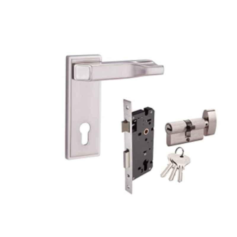 IPSA Zinc Luxos Fluence Mortise Lever Door Handle Lock Set with One Side Knob & One Side Key Cylinder, 15254