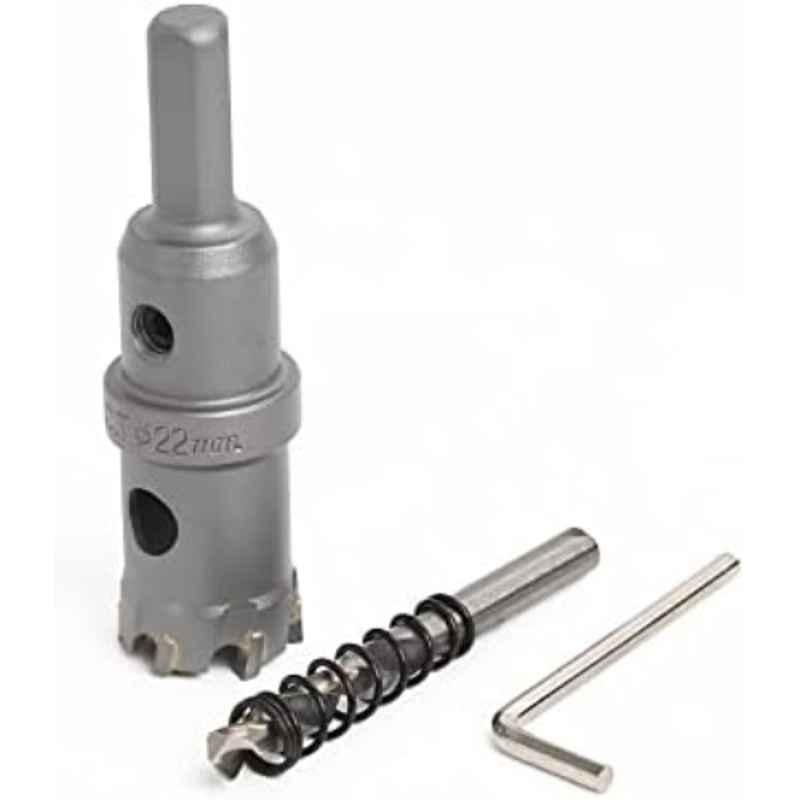 VTOOLS 22mm Tungsten Carbide TCT Hole Saw Cutter with Pilot Drill Bit & Allen Wrench, VT3114