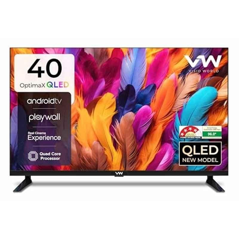 VW OptimaX 40 inch 1920x1080p Black QLED Smart LED TV with IPE Technology, VW40AQ1