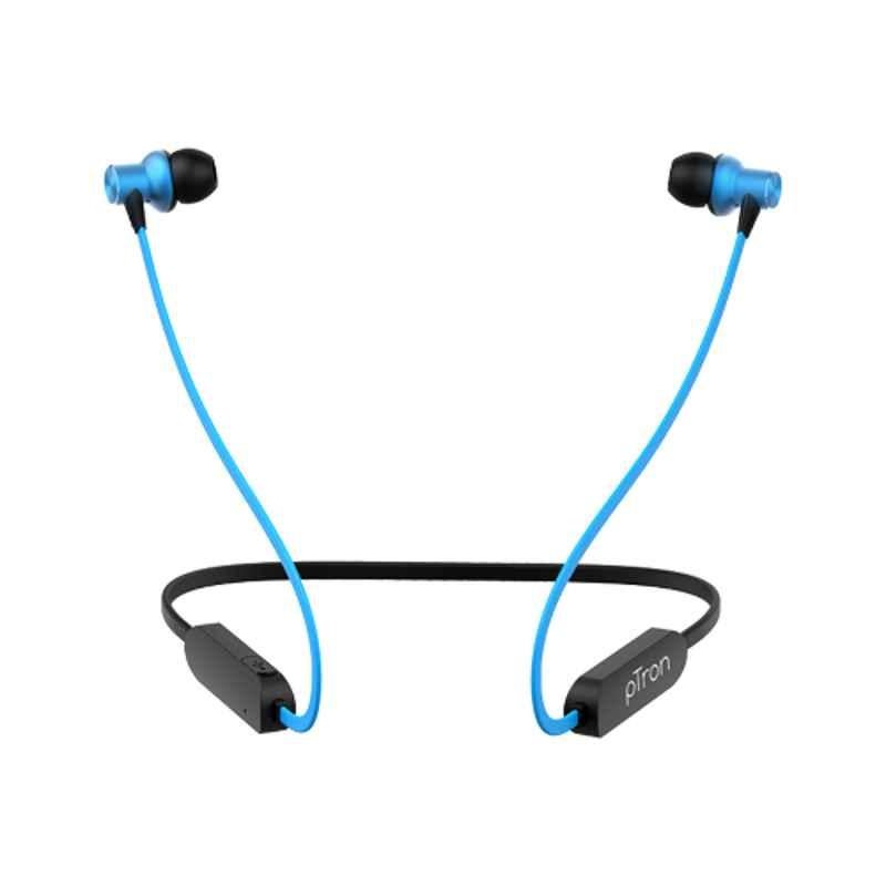Ptron Avento Classic Black & Blue Bluetooth Wireless Earphones