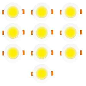 Fybros Zeno 3W Polycarbonate Yellow Round LED Down Light for Bedroom & Living Room, FLS5844J (Pack of 10)