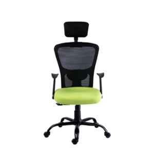 Bluebell Golf Ergonomic High Back Black & Green Revolving Chair, BBVS01-EC04