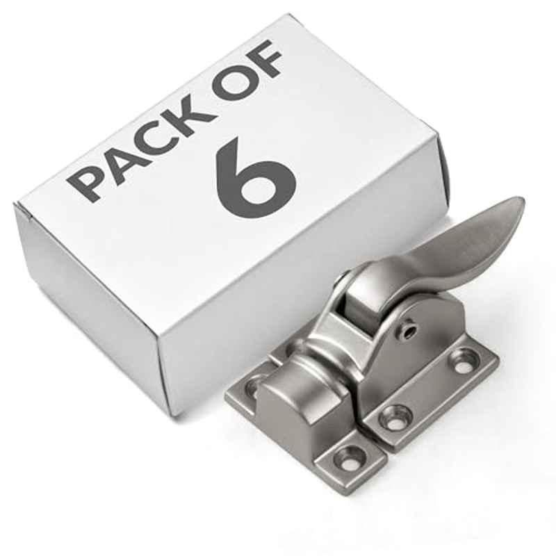 Plantex Zinc Alloy Satin Cabinet Latch for Kitchen Cabinets & Cupboards (Pack of 6)