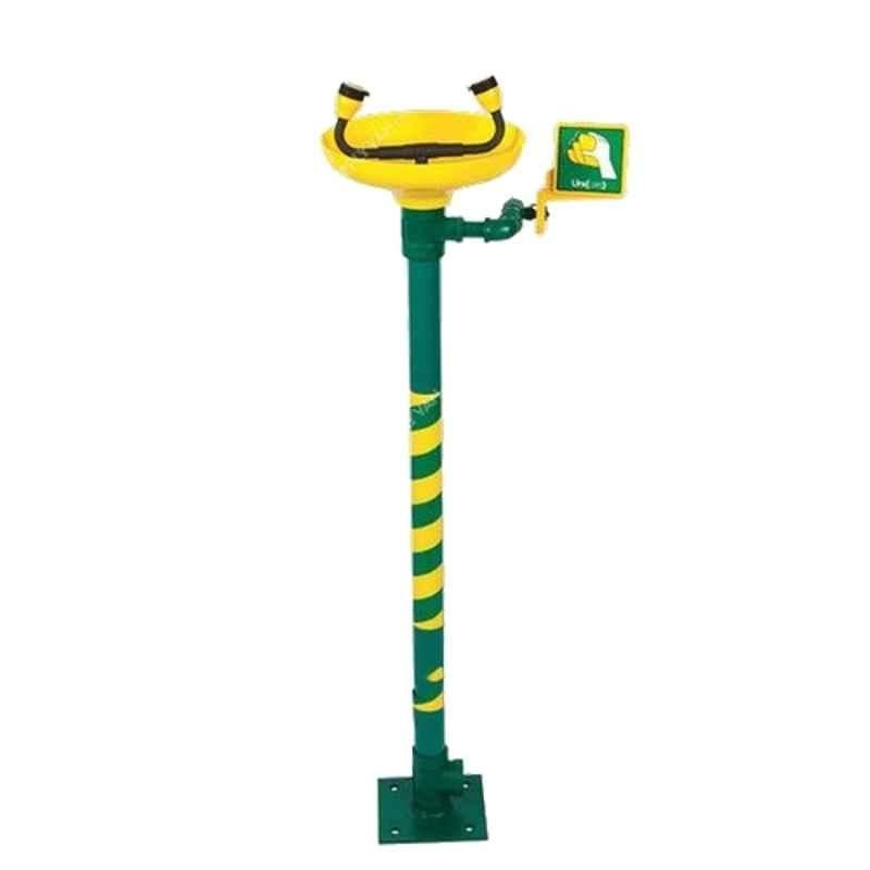 Unicare 1/2 inch BSP Yellow & Green Emergency Eye Wash with Safety Shower, LSE-1