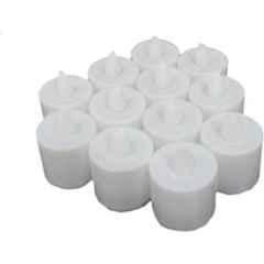 24 Pcs White Round Festival Decorative LED Tealight Candle Set for Party, Wedding, Birthday, Gifts & Diwali