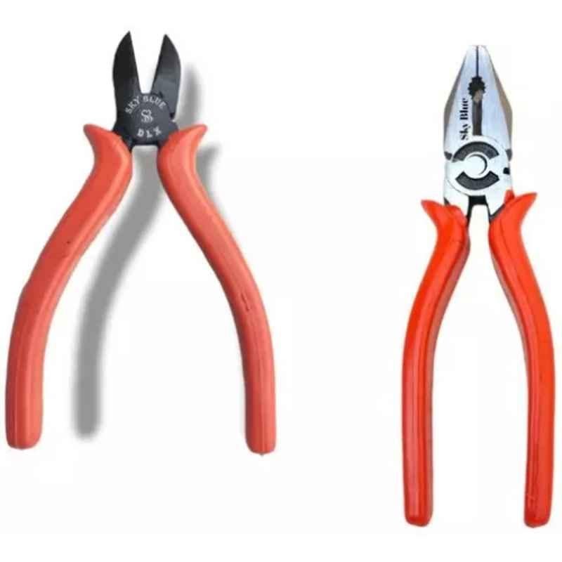 Sky Blue 2 Pcs 7.8 inch Lineman Plier Combo, SBE_PLIER_COMBO_MOD_00705