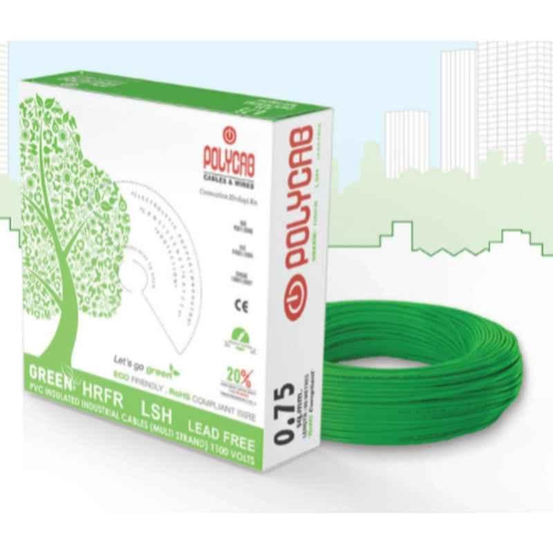 Polycab 0.75 Sqmm 90m Green Eco Friendly Wire