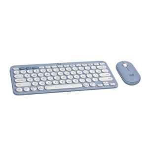 Logitech Pebble 2 Tonal Blue Portable Wireless Keyboard & Mouse Combo with Bluetooth, Easy-Switch for Windows, macOS, iPadOS & Chrome, 920-012190