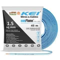 KEI Conflame 1.5 Sqmm 1 Core FRLSH Blue Copper PVC House Wire, Length: 45 m