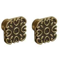 Plantex Knobs for Drawer/Square Drawer Knobs/Knobs for Cabinets/Pull-Push Knobs for Kitchen/Bedroom Drawer (Pack of 2) DTK-299, Antique Brass