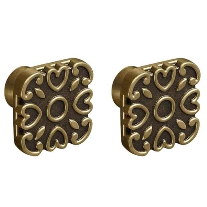 Plantex Knobs for Drawer/Square Drawer Knobs/Knobs for Cabinets/Pull-Push Knobs for Kitchen/Bedroom Drawer (Pack of 2) DTK-299, Antique Brass