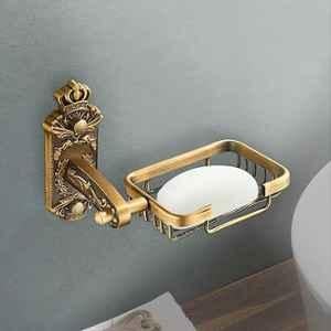 Plantex Aluminium Soap Holder for Bathroom/Soap Stand/Bathroom Accessories (Brass Antique Finish)