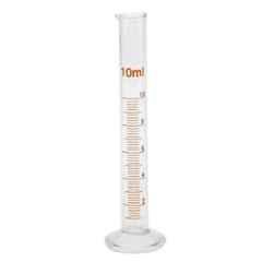 ABGIL 10ml Borosilicate Glass Round Base Cylinder Graduated Single Metric Scale with Pour Out, ABG1168