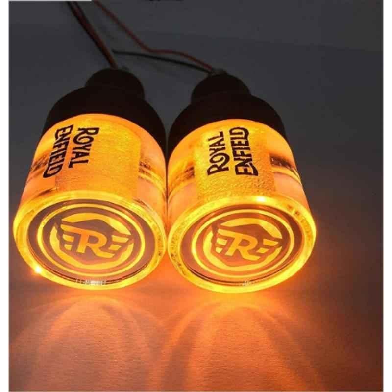 JBRIDERZ 2 Pcs Crystal Style White Yellow LED Indicator Set for Royal Enfield Twin Spark