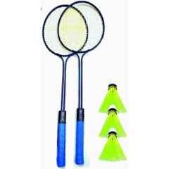 STYRKR 2 Pcs Multicolour Badminton Racket Set with Cover & 3 pcs Plastic Shuttle Badminton Kit